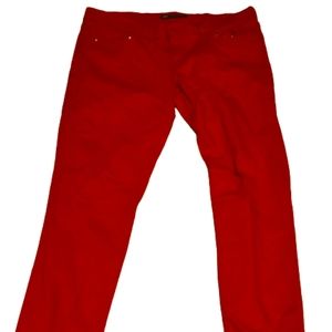 Levi's 524 Too Superlow red jeans. 5 pockets. Silver accent star studs on front
